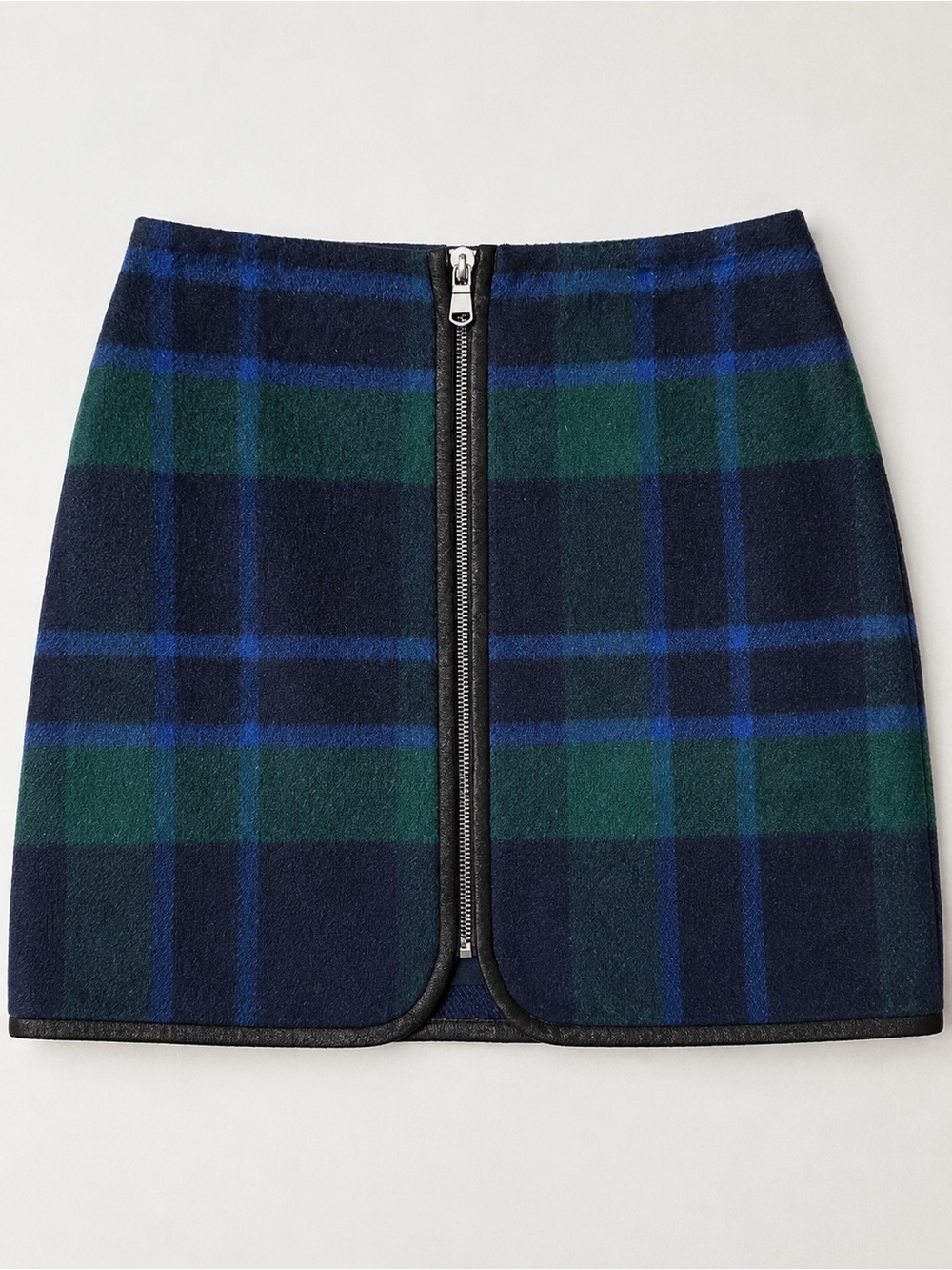 Highline Collective Plaid Wool Blend Mini Skirt size 6 Blue Green Black Womens